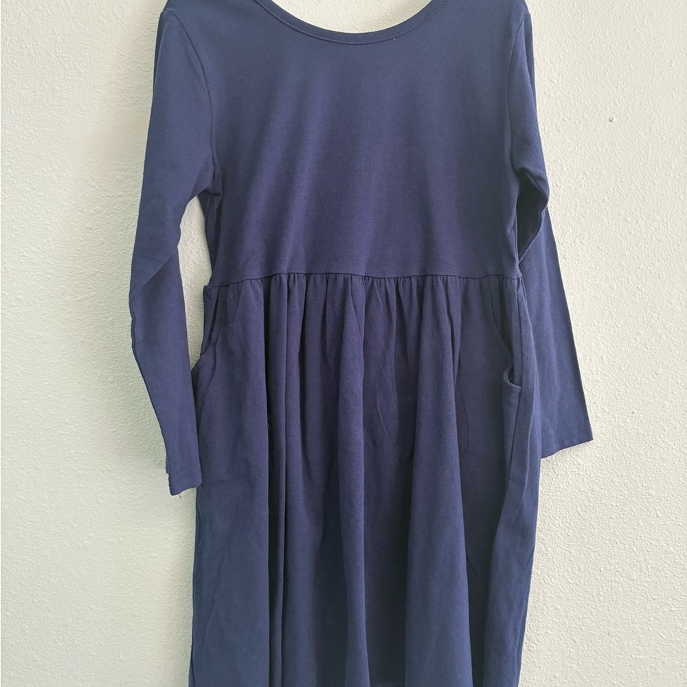 Charming Navy Blue Kids Casual Dress